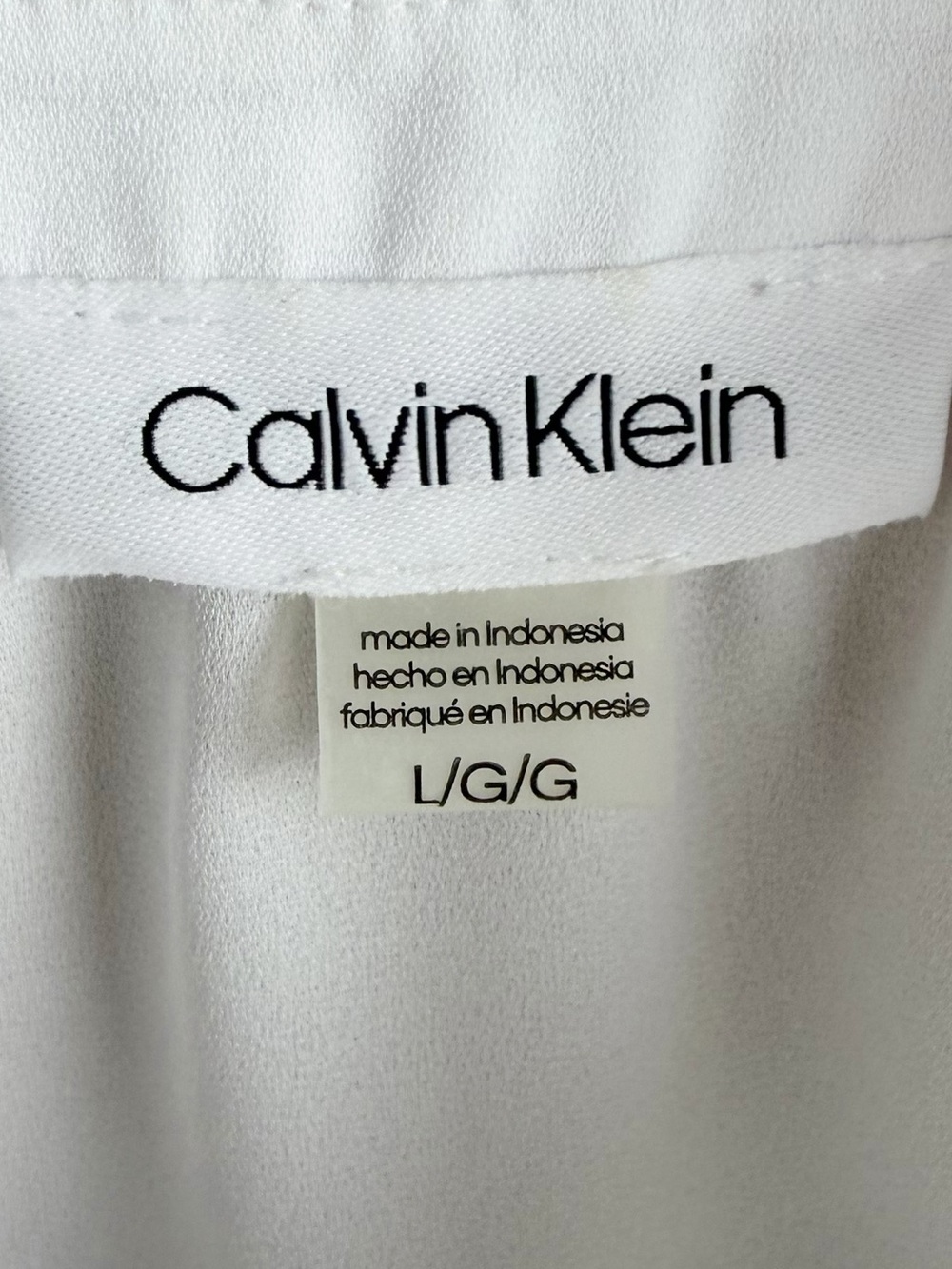 Calvin Klein White Ruffle Collar Flutter Cap Sleeve Button Front Blouse Top L - Picture 4 of 10